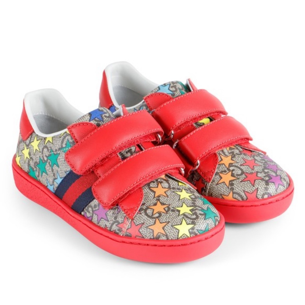 Authentic Gucci Ace GG Rainbow Star sneakers, toddler